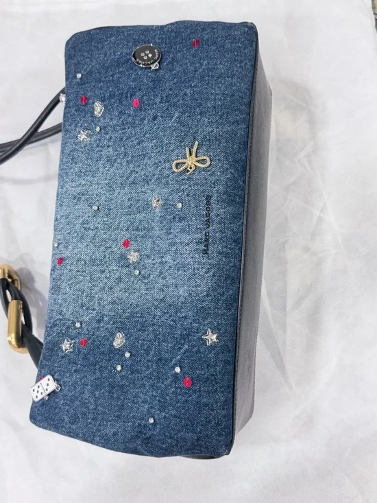 Denim Charm Bucket Bag - Blue - Picture 5 of 7